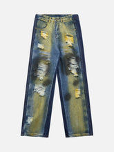 Lose, verwaschene Distressed-Jeans im Hip-Hop-Look mit Spray-Dye